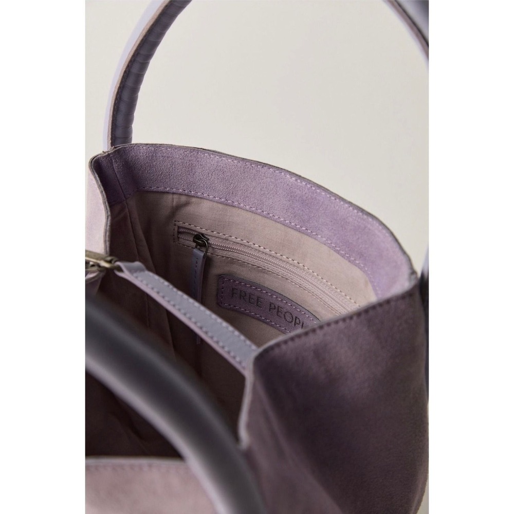 Free People Barlow Suede Leather Bucket Bag Lilac Purple 102165511 NWT - Picture 4 of 10